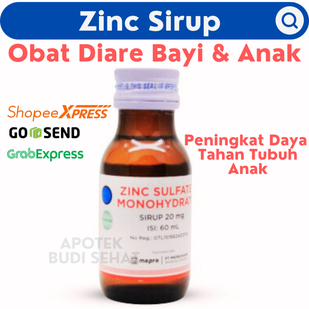 Zinc Sulfate Sirup Obat Diare Anak Peningkat Imun Daya Tahan Tubuh Anak Bayi