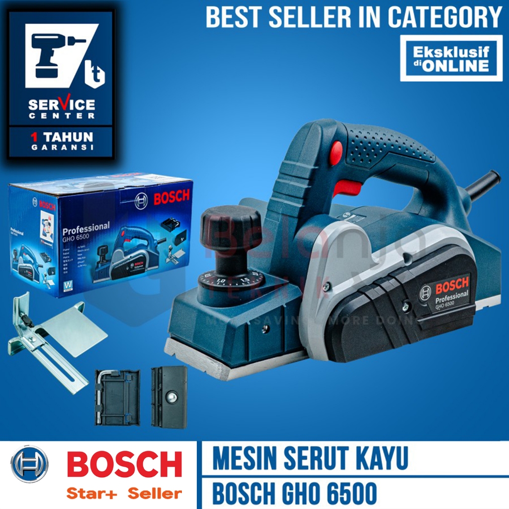Mesin Serut Kayu Ketam BOSCH GHO 6500 Planner Blade Mesin Sugu Listrik 650 Watt GHO6500
