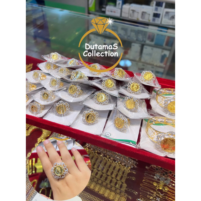 Cincin Koin Elizabeth Berat 6,8 - 6,9 gram an Emas Asli kadar 375% (8k)