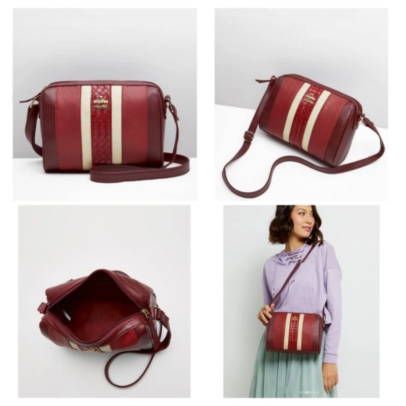 SOPHIE MARTIN PARIS TAS SELEMPANG WANITA ORIGINAL WINA MAROON BAG T6821M2