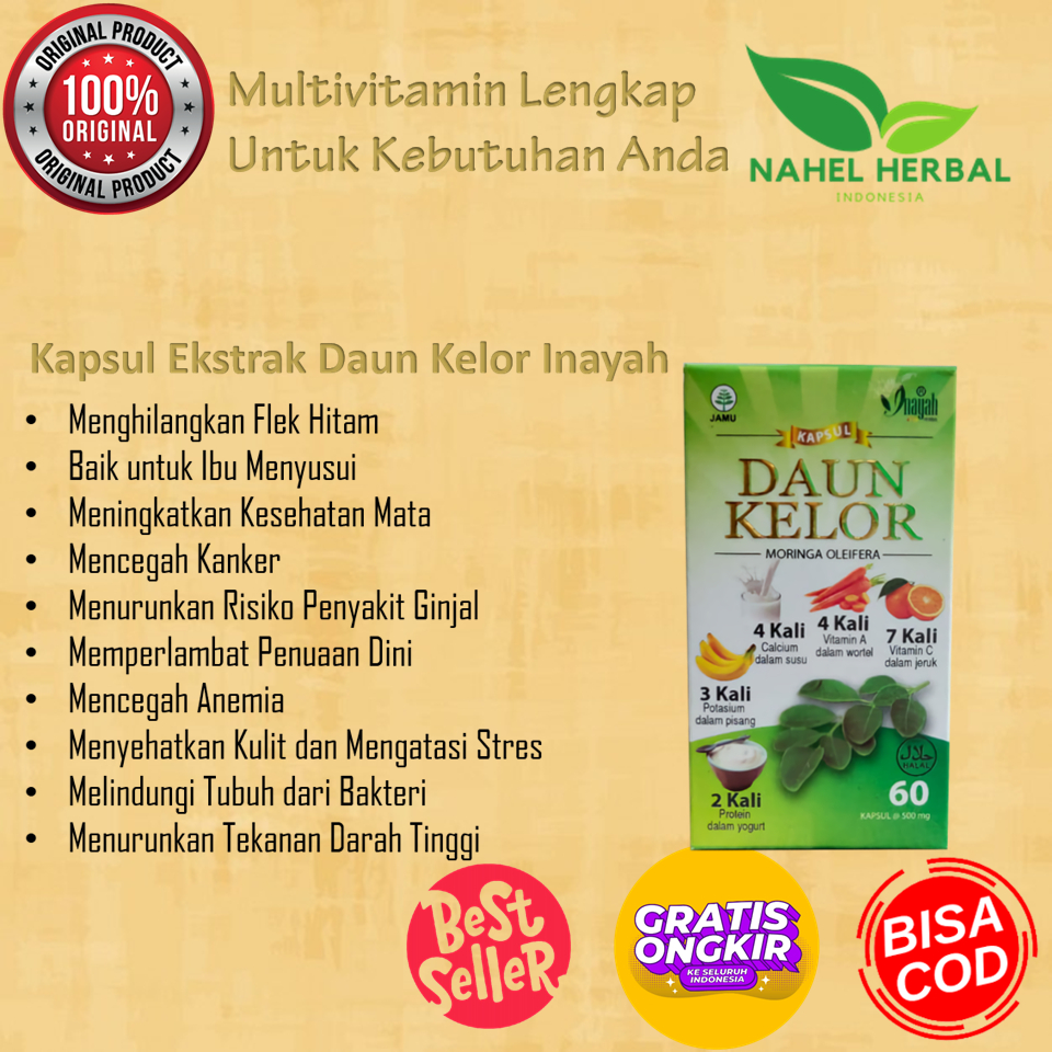 Cod Vitamin Penggemuk Badan Dewasa 100% Original Bpom - Suplemen Penambah Berat Anak Kapsul Daun Kel