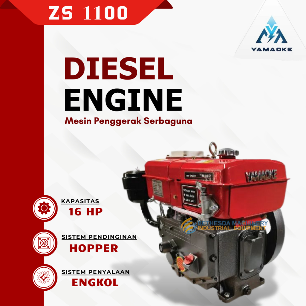 Yamaoke Diesel Mesin ZS 1100 16 PK Engine Solar 16 Hp