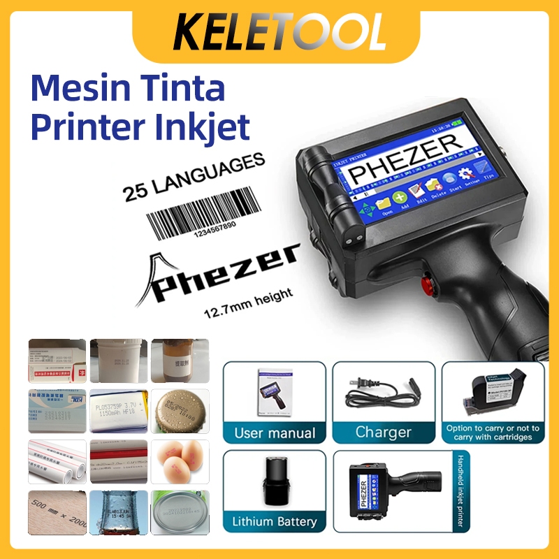 Mesin Tinta Portabel Genggam Printer Inkjet Genggam Inkjet Printer Dengan Tutup Botol digital Label 