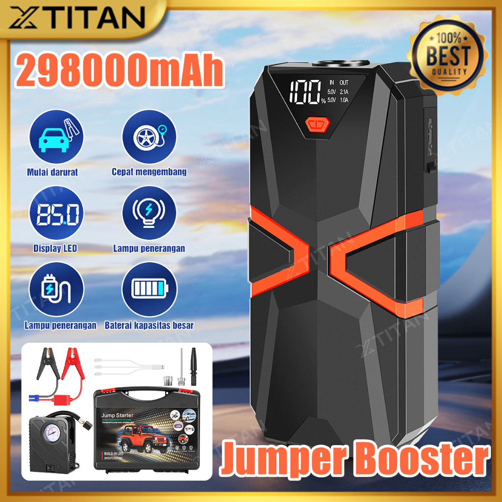 【COD + Dikirim Dalam 24 Jam】XTITAN 298000mAh Jumper Aki Mobil Kabel Jumper Booster Jamper Starter Ak