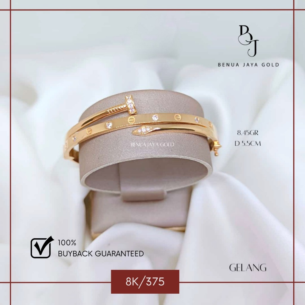 Gelang Bangle Fashion Emas 8K/375