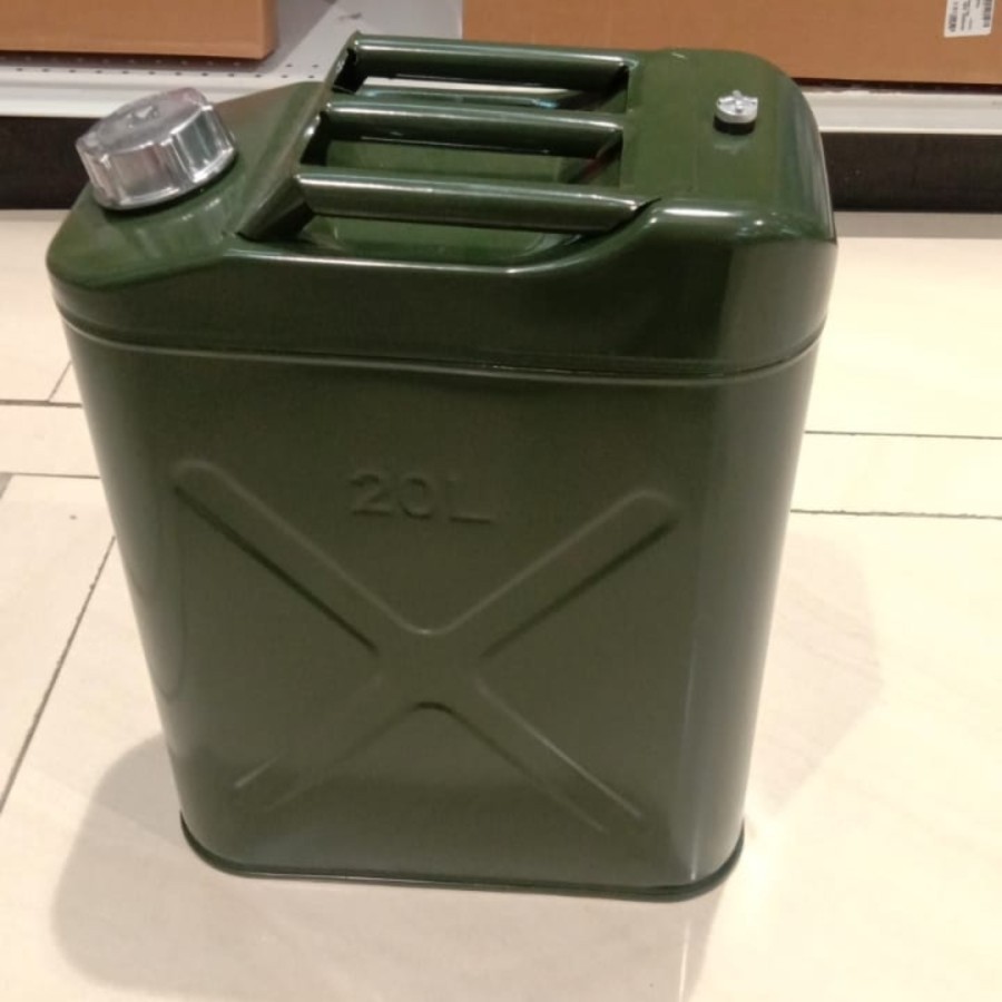 Jerigen Jerry Can BBM Bensin Solar Gas 20L Metal - Bahan Bakar BESI
