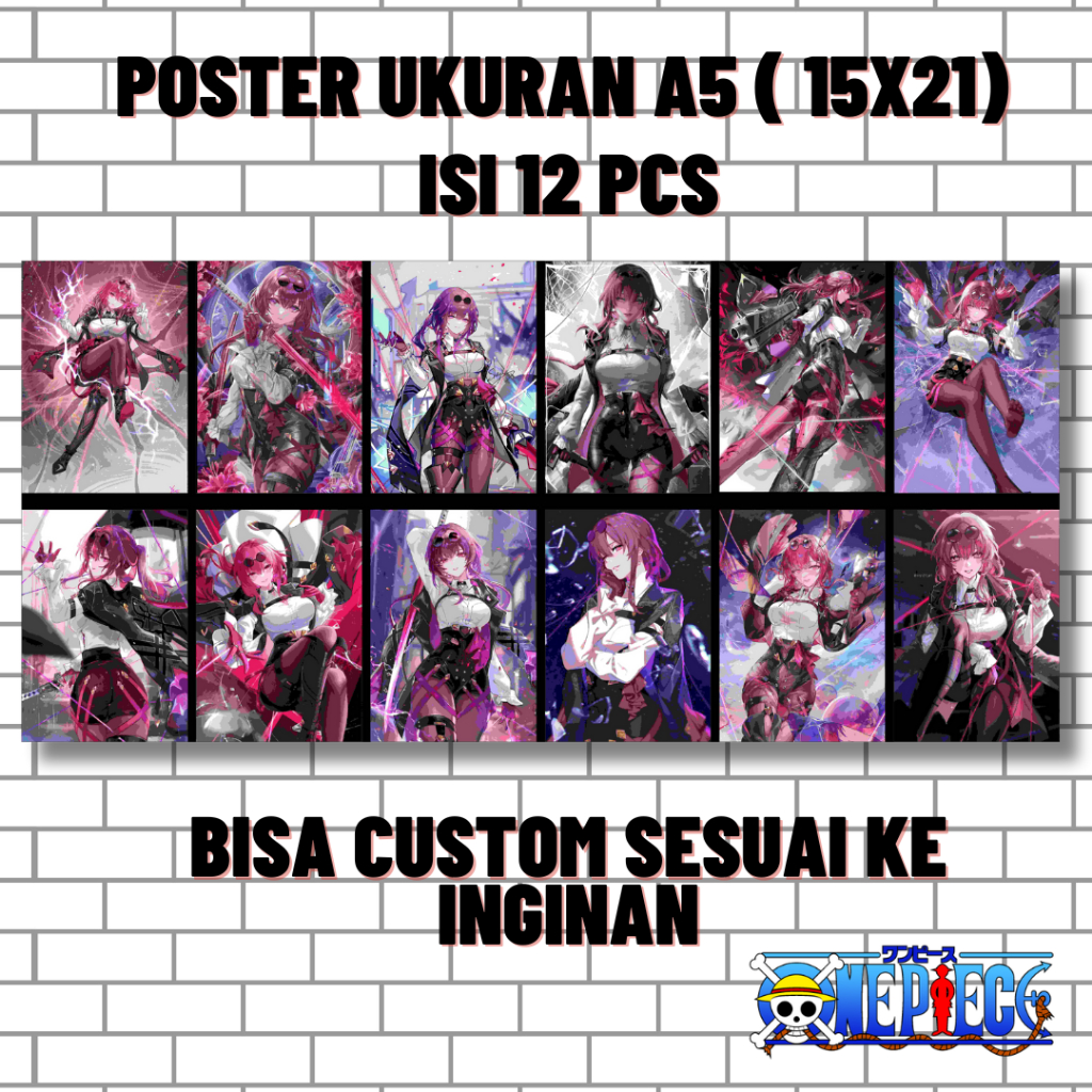 12 poster Kafka Honkai: Star Rail hiasan dinding