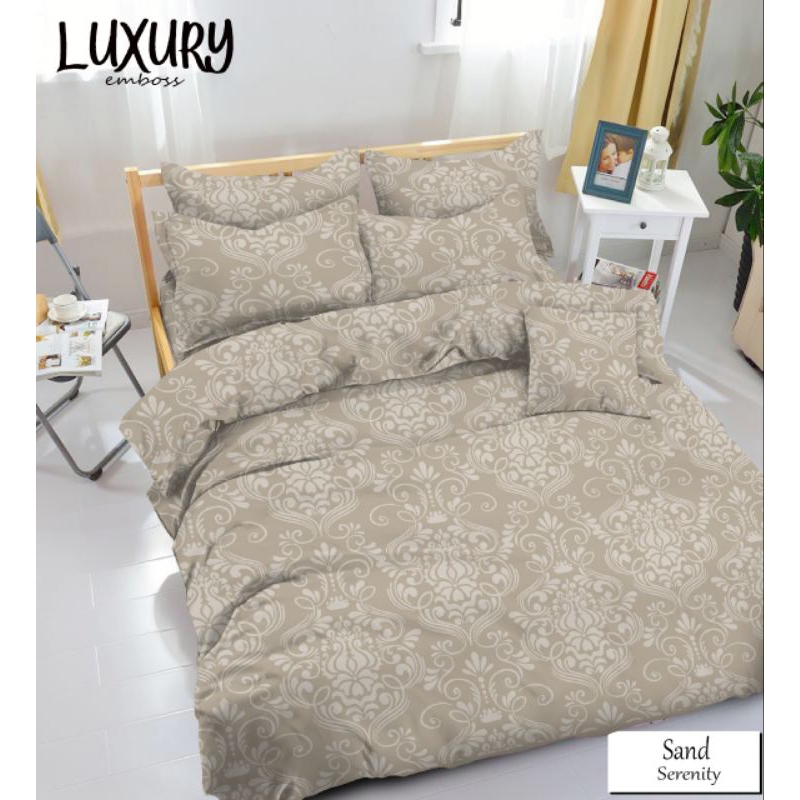 SPREI TEMPAHAN BOTAK + BEDCOVER BAHAN EMBOS POLOS UKURAN 180X200X30