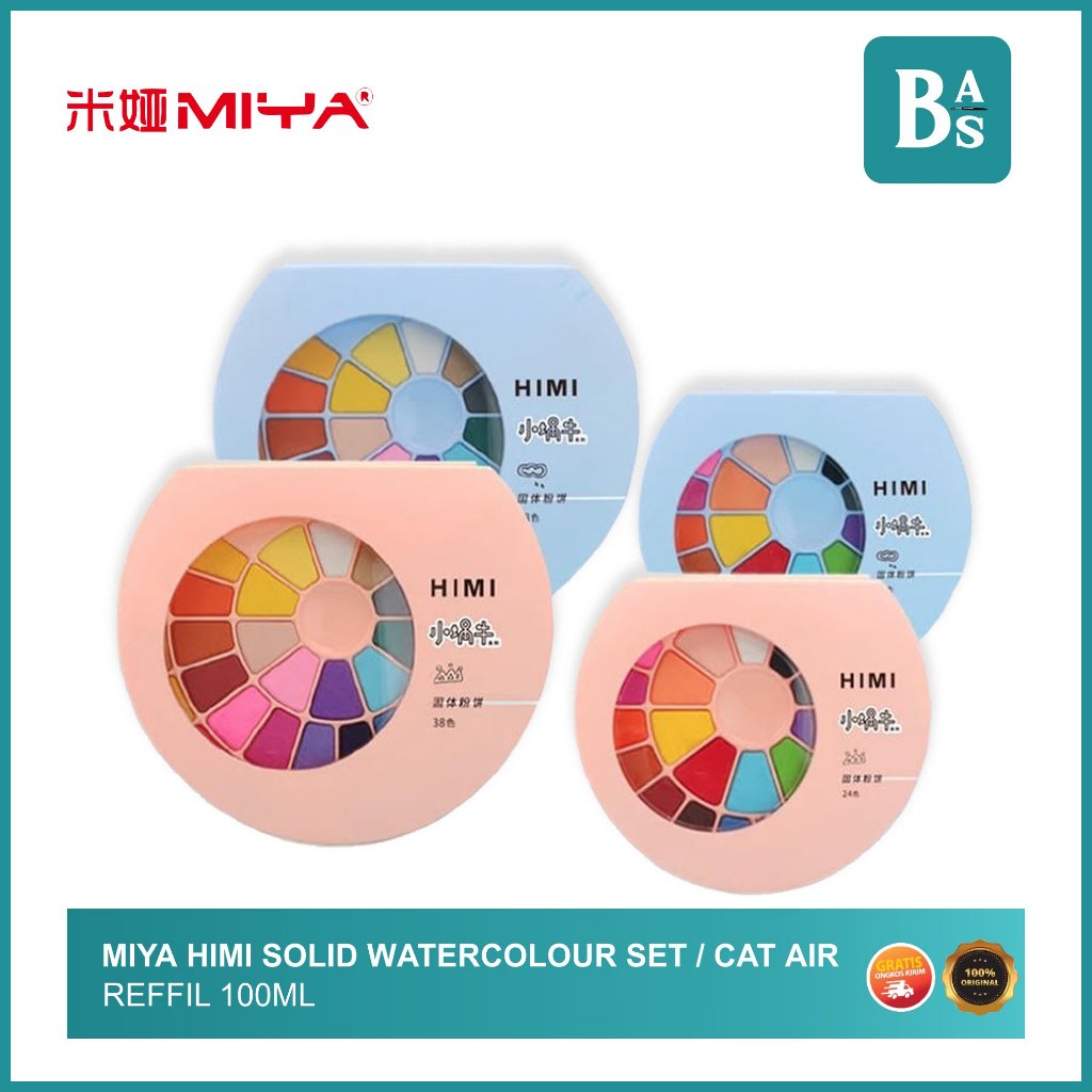 

Miya Himi - Cat Air Solid Watercolor Painting Set 24/38 Warna - Bali Art Supplies