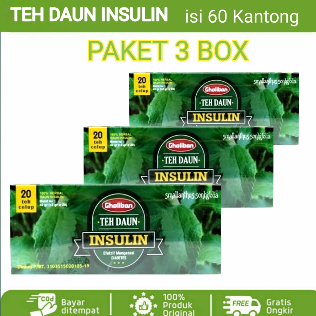 

[ PAKET 3 BOX ] Teh Celup Daun Insulin Gholiban