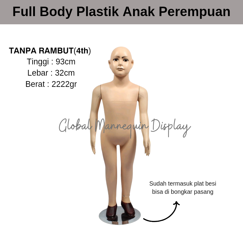 Patung Manekin Anak Full Body | Manekin Anak Plastik Warna Kulit