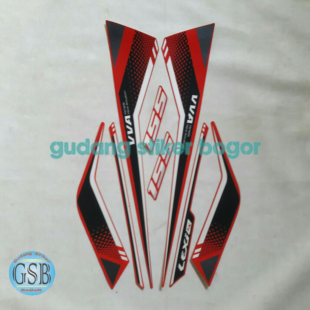 STIKER STRIPING LIS MOTOR LEXI 125 TAHUN 2024 MERAH FULL SET
