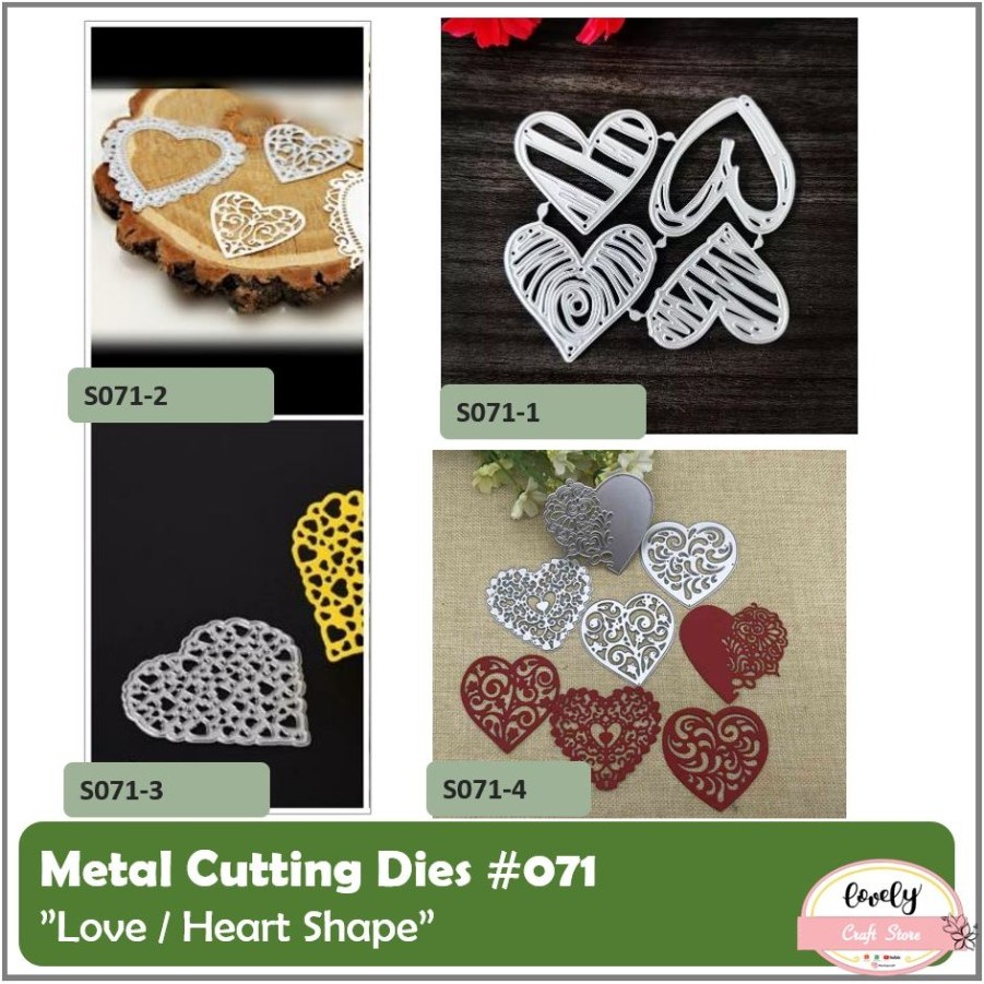 

LovelyCraftStore | Metal Cutting Dies #71 - Cetakan Stensil, Stencil Mold Metal bentuk hati Heart Shape, Love untuk bahan Mahar, Cards, Journal, Scrapbook