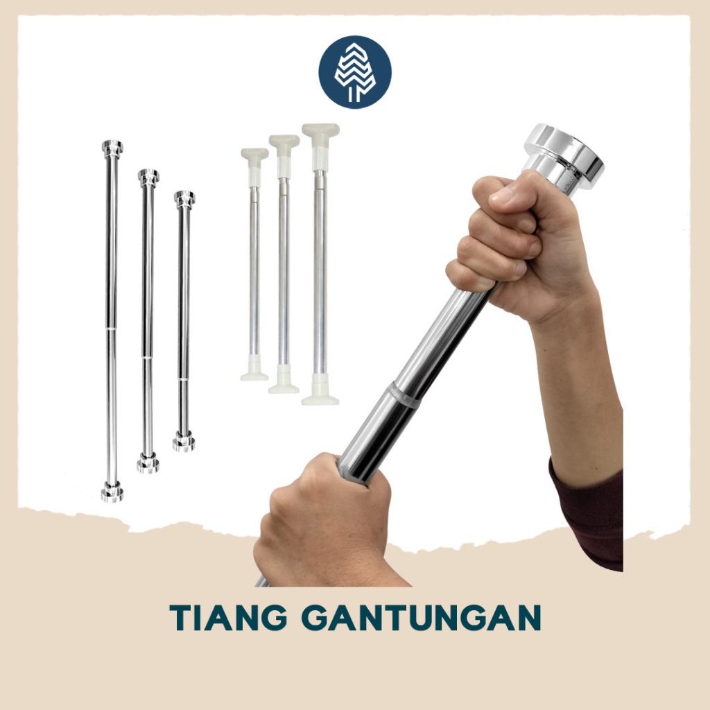 Brookwood Tiang Gantungan Fleksibel Jemuran Baju Tiang Jemuran Portable Besi Gorden Rel Hordeng Gant