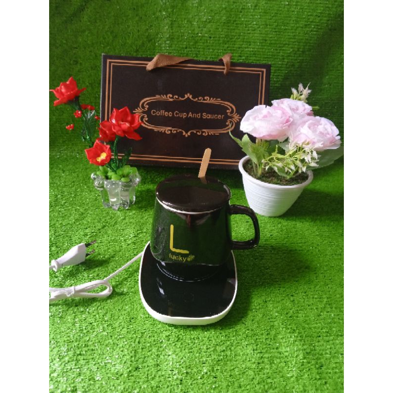 mug cangkir elektrik kramik/mug cangkir pemanas kopi/teh