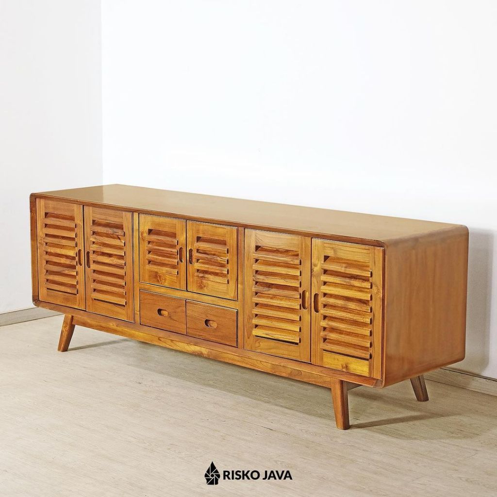 Meja Tv Kayu Jati Minimalis / Cabinet Tv Jati / Lemari Tv Kayu Minimalis / Bufet Jati | ADI