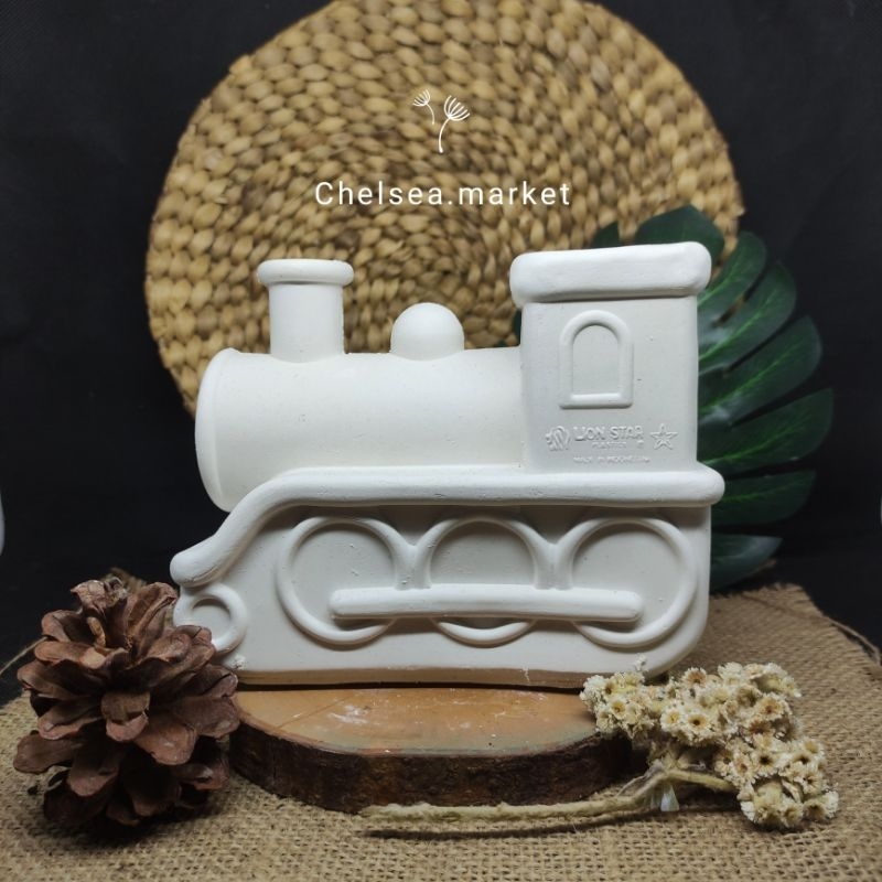 Patung lukis gypsum 3D Kereta