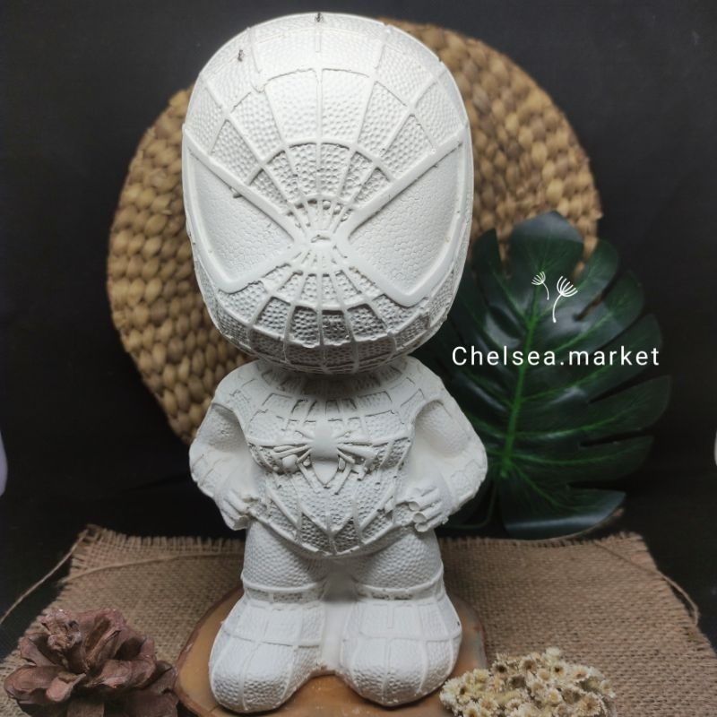 patung lukis gypsum 3D spiderman