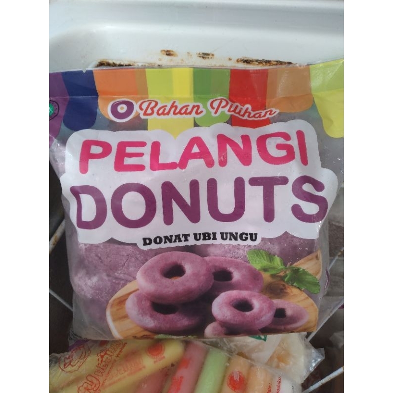 

donat pelangi ubi ungu besar isi 10