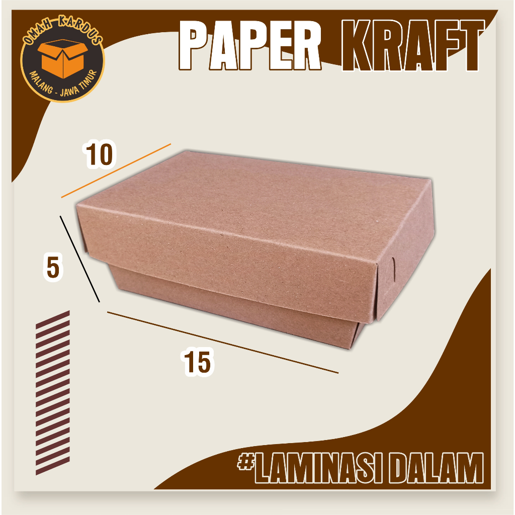 

Kemasan Kraft 15x10x5 cm | KUE | NASI BOX | Box Donat | laminasi Bagian dalam | box food | Craft eco | Box Makanan | Box donat