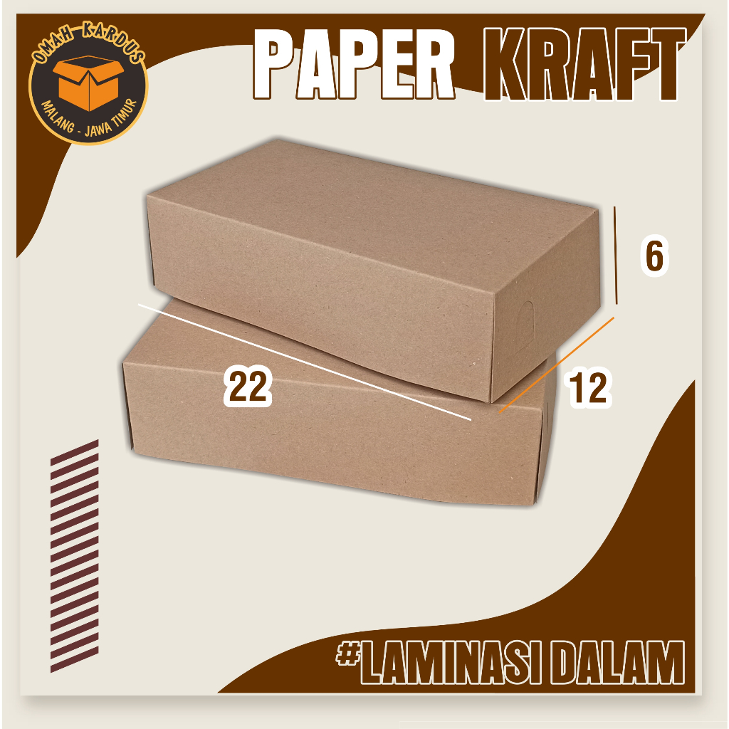 

Paper craft Lunch Box 22x12x6 cm / paper box makanan / Paper kraft box nasi / kotak nasi