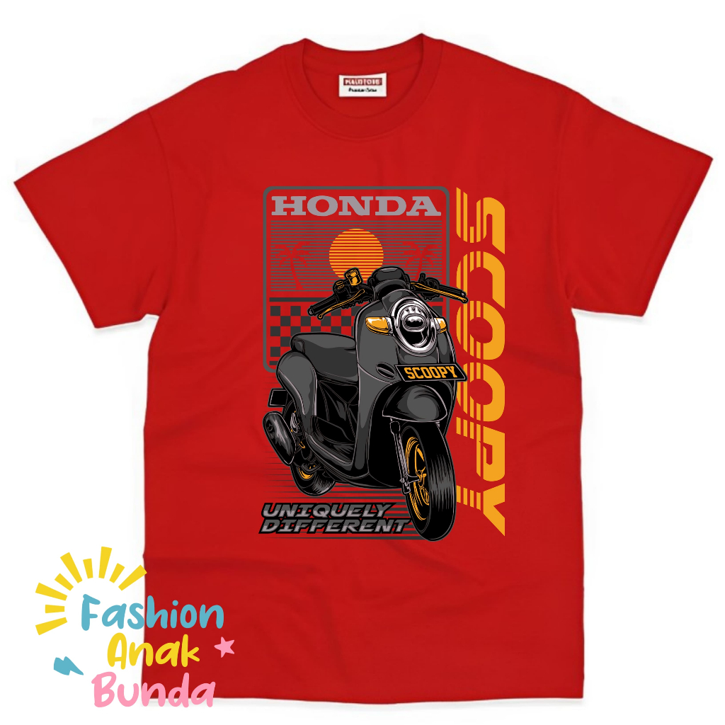 Baju Anak Kaos Anak Motif Motor SCOOPY Terbaru Free Nama