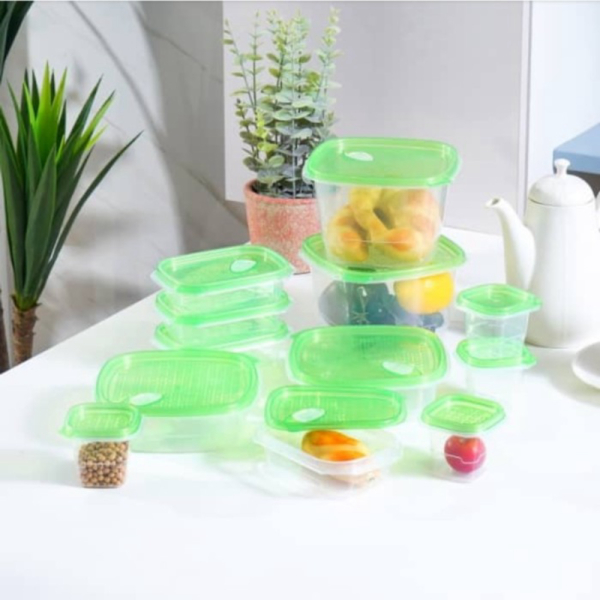 

Unik Krishome Set 12 Pcs Wadah Makanan - Hijau Murah