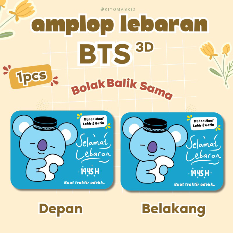 

(Satuan) Amplop Lebaran BTS 3D/Amplop Lebaran Terbaru 2024