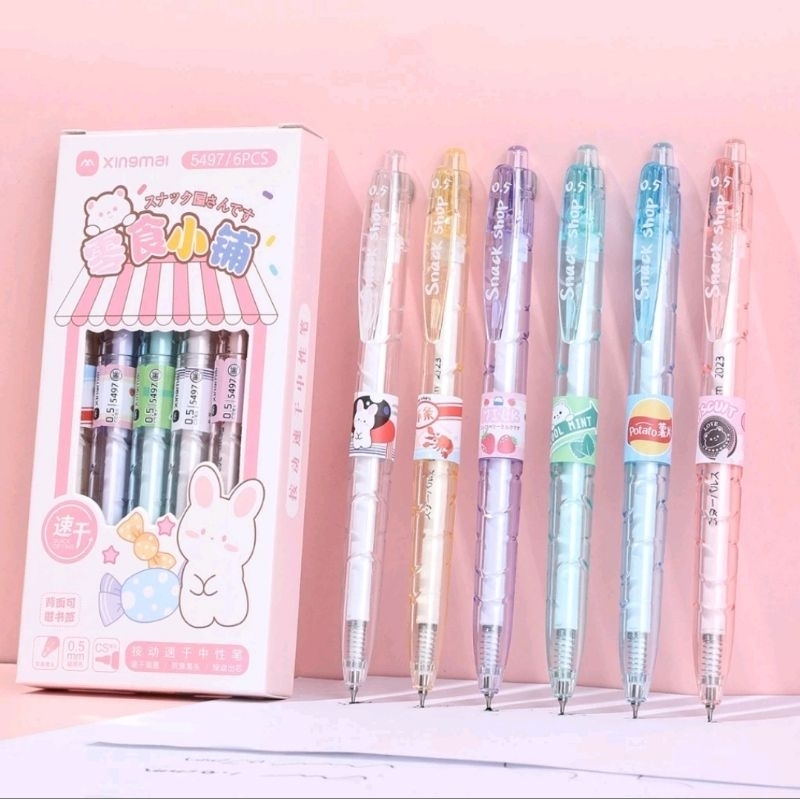 

TERMURAH PENA GEL MEKANIK 1SET 6PCS MOTIF COLORFULL / BOLPOIN MEKANIK 1SET