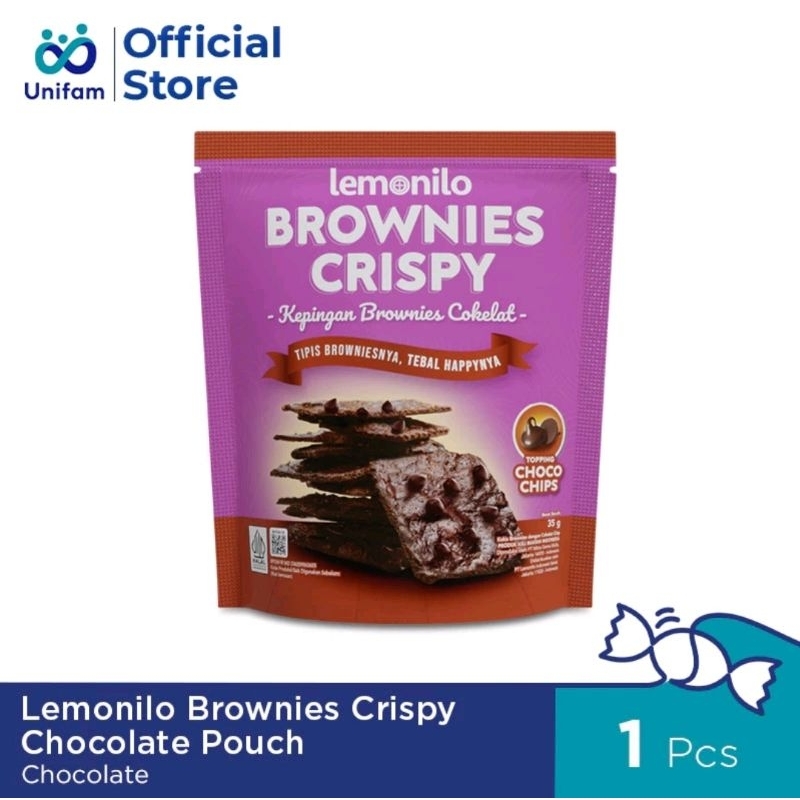 

Lemonilo Brownies Crispy Choco Chips 35gr - Kepingan Brownies Cokelat