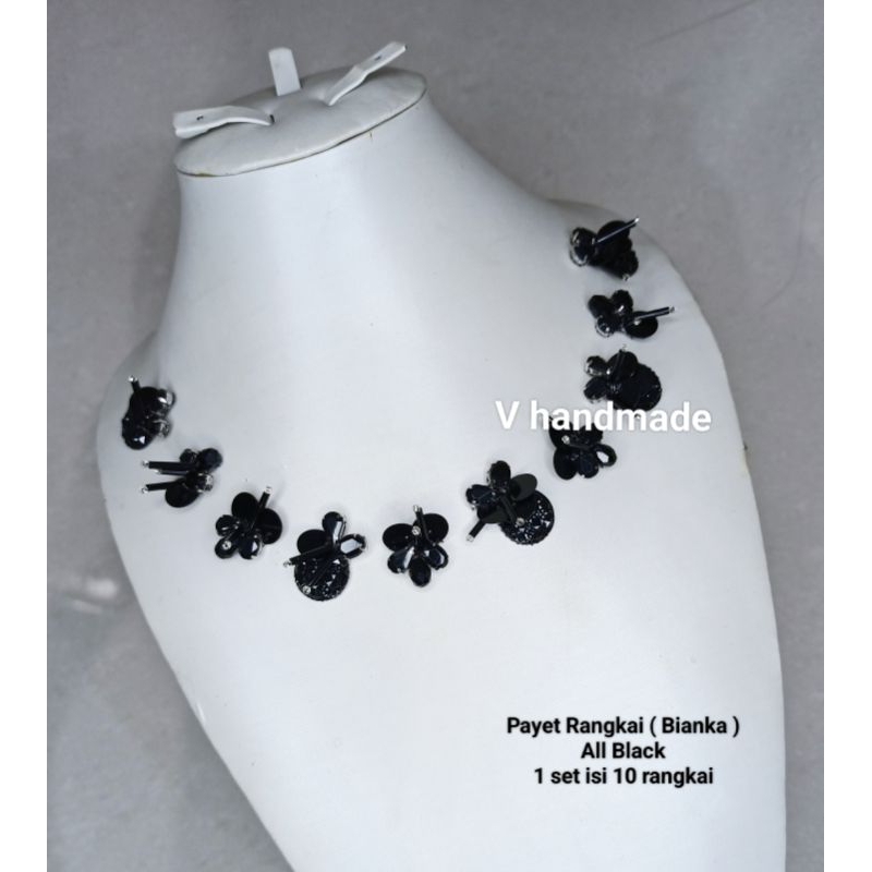 V_handmade - Payet Rangkai Leher hitam ( Bianka )