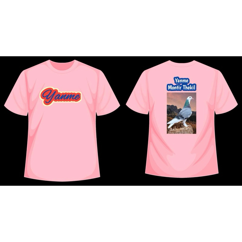 CUSTOM KAOS TULISAN DEPAN DAN TULISAN BELAKANG BISA DI GANTI