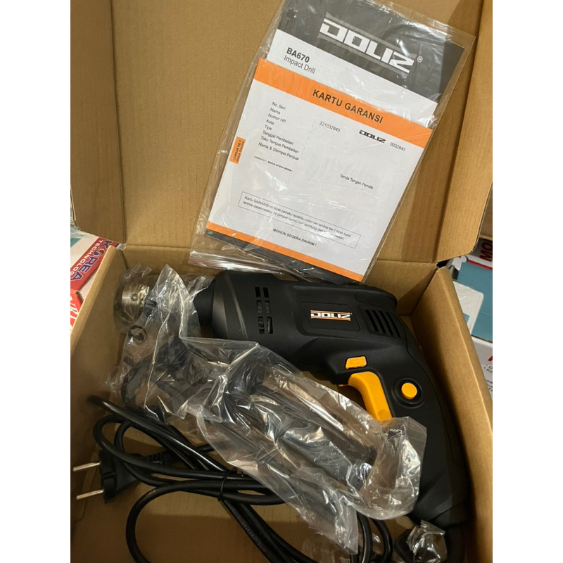 Bor Doliz 13mm Mesin Bor Tembok Beton Besi Impact Drill 13 mm Doliz BA670 Bolak Balik
