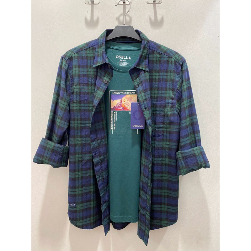 Osella Kemeja Kotak-Kotak Pria Lengan Panjang | Kemeja Casual Pria by Osella
