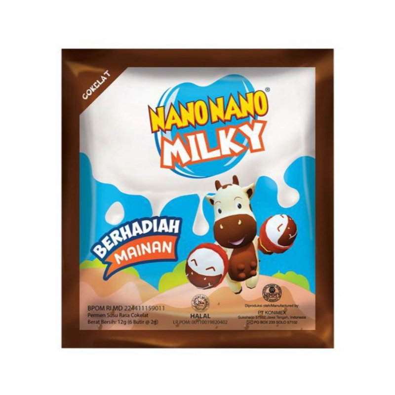 

Nano Nano Milky Cokelat 12 g permen