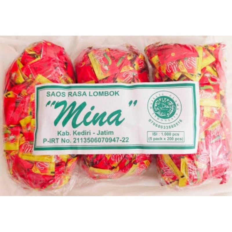 

Sambal Mina isi 200pcs Sambal extra pedas sachet