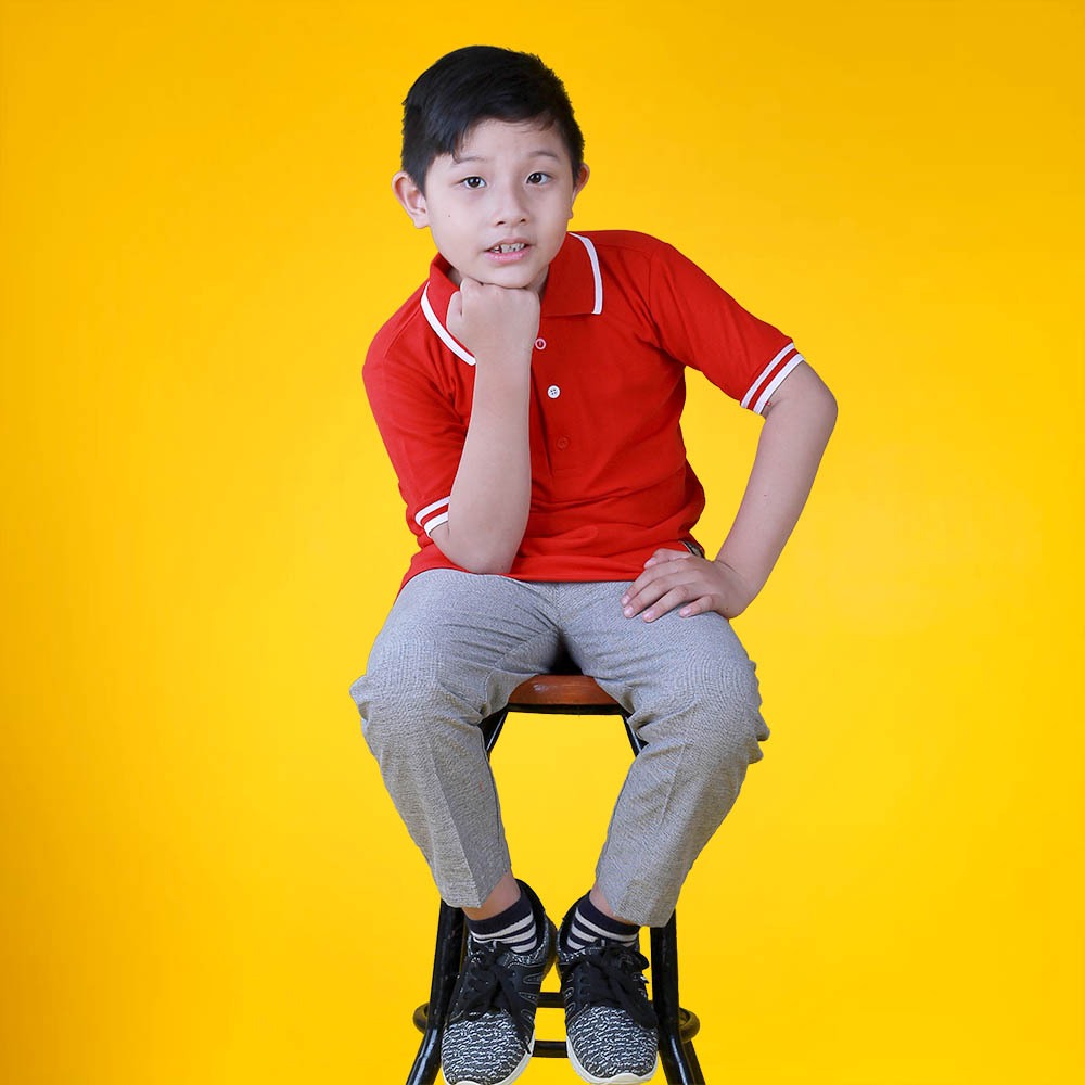 Polo Shirt Casual Anak Laki-Laki | Inficlo | Lacoste |  Red | 2-4-6-8