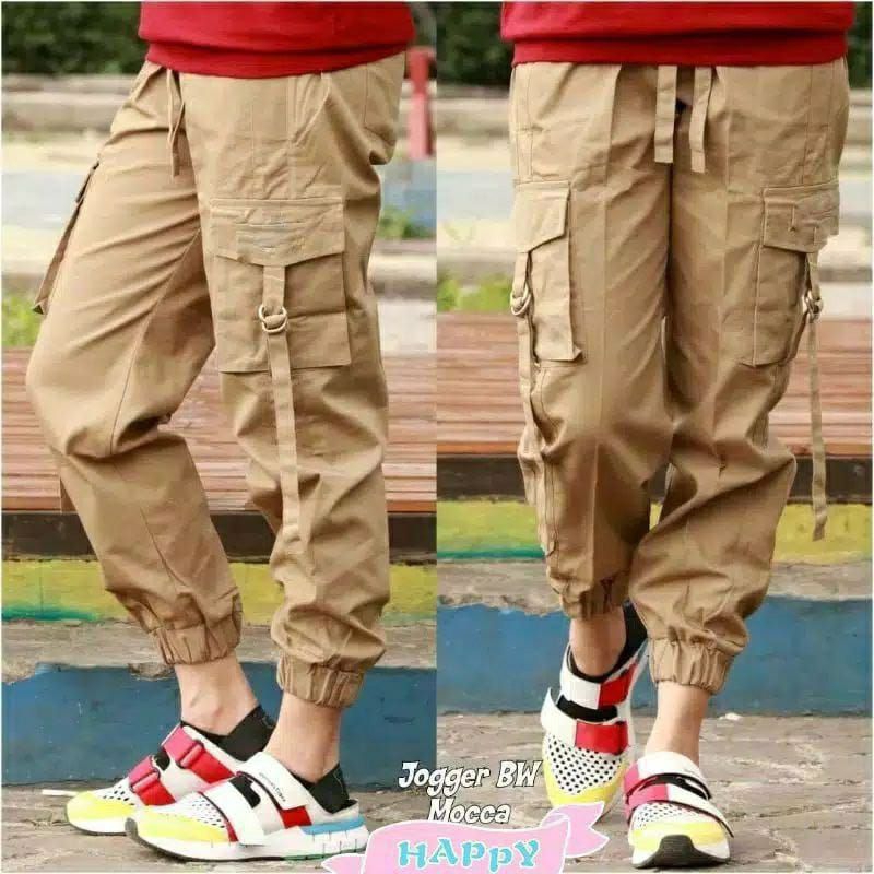 CELANA PANJANG WANITA CARGO JOGGER JUMBO