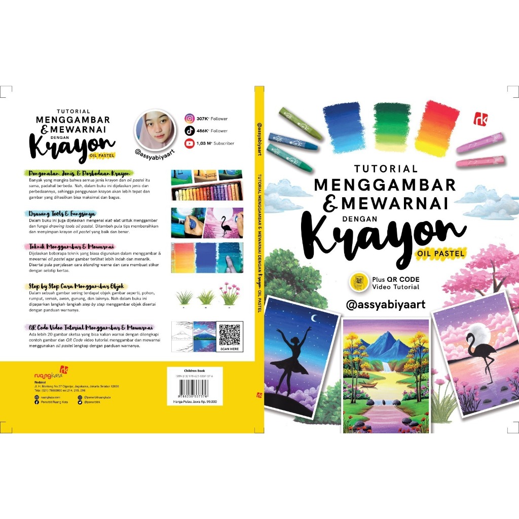 Buku Tutorial Menggambar & Mewarnai Dengan Krayon Oil Pastel