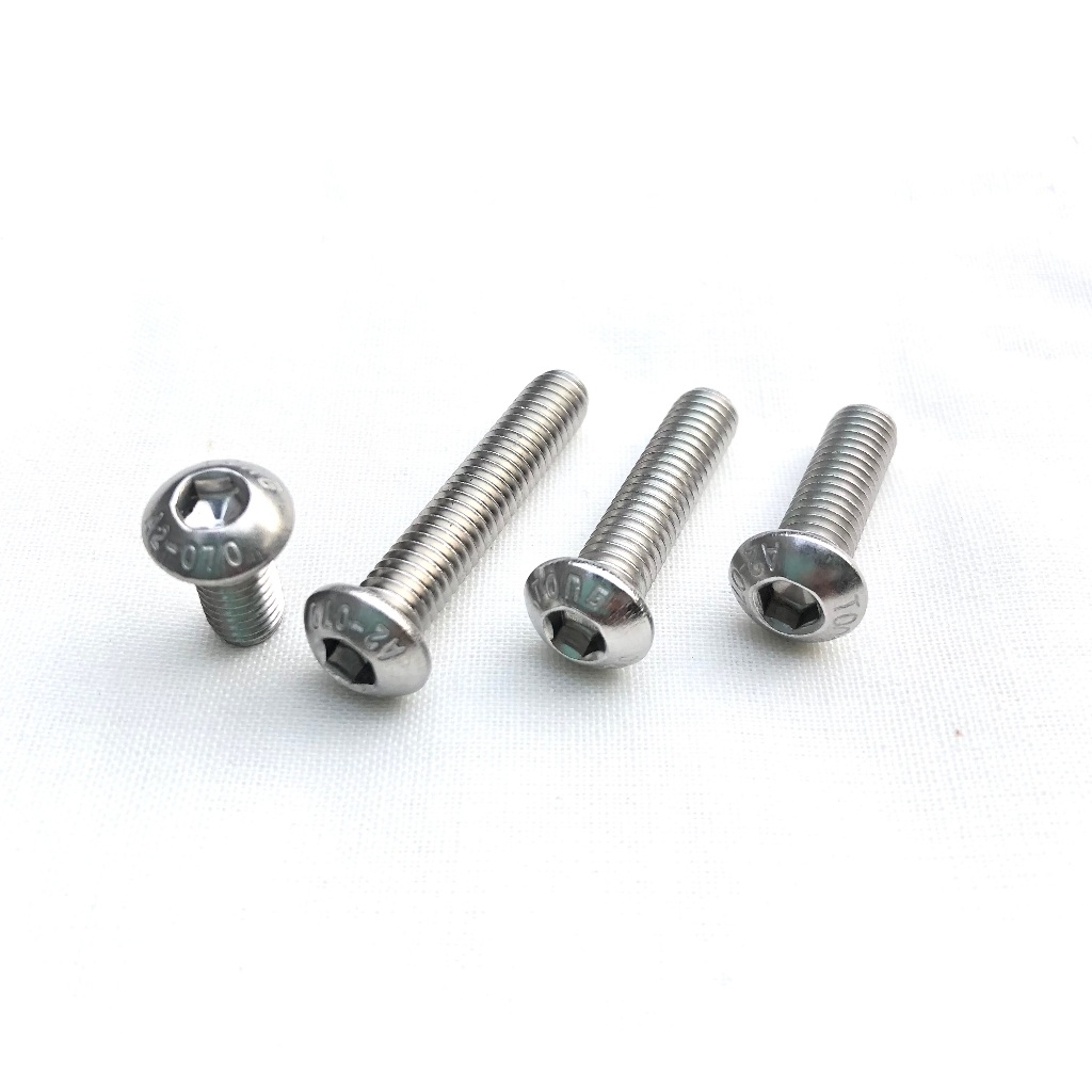Baut L Button M8 x 60 ( Drat 12 Panjang 6 cm) Stainless Steel 304/ Drat 12/ Kunci L 5 Baut Payung/ D