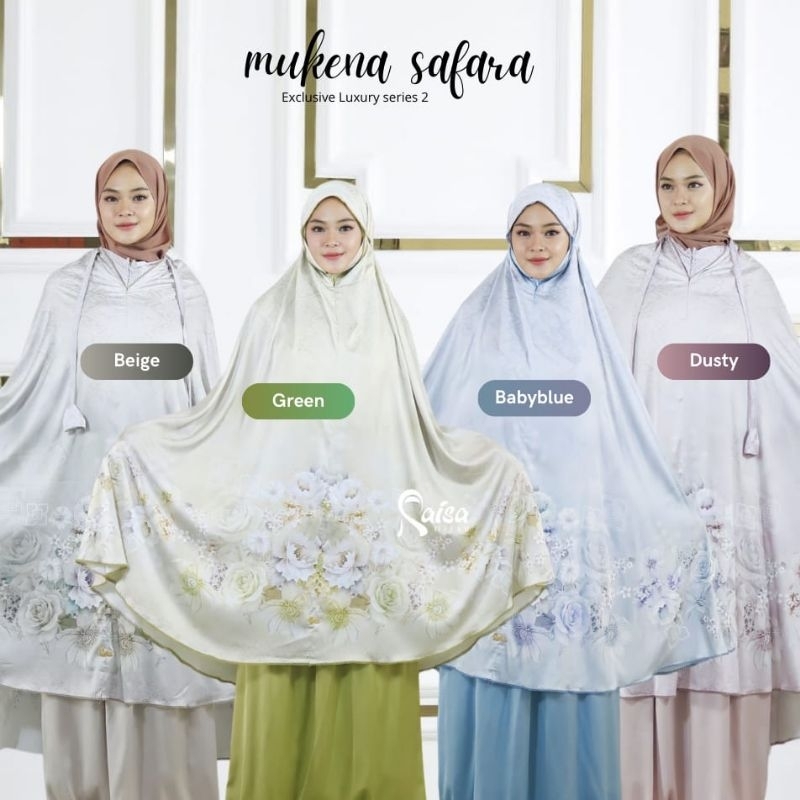 MUKENA SILK MOTIF SAFARA EXCLUSIVE  LUXURY SERIES 02/MUKENA SILK MOTIF TERBARU PREMIUM BY RAISA HIJA