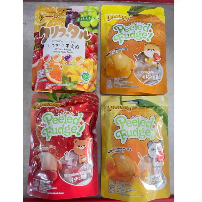 

lianggui Peeled Fudge 108g Permen Lunak Rasa Jeruk Strawberry Mangga