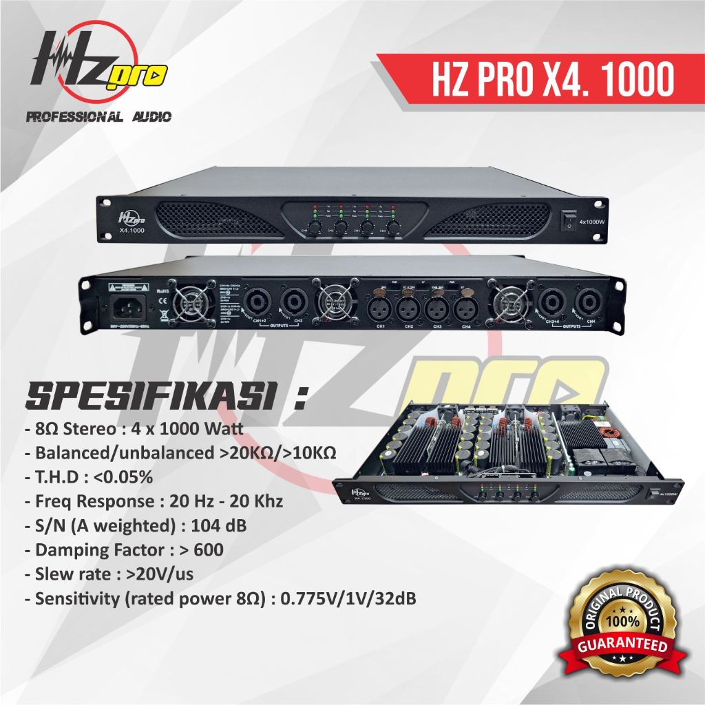 POWER AMPLIFIER HZ PRO X4-1000 ORIGINAL