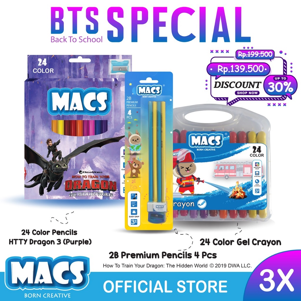 

BTS Special MACS Pensil 2B Pensil Warna Gel Crayon