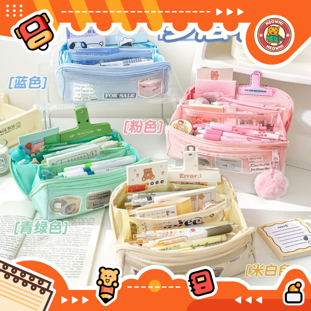 

Tempat Pensil Super Jumbo Warna Pastel Aesthetic 180 derajat zipper PC0207