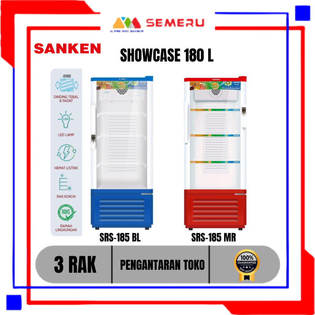 SANKEN SHOWCASE 180 L / MERAH / BLUE SRS-185 MR / SRS-185 BL KHUSUS MAKASSAR FREE PENGANTARAN