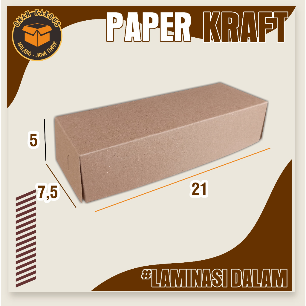 

Kemasan Kraft 21x7,5x5 cm | KUE | NASI BOX | Box Donat | laminasi Bagian dalam | box food | Craft eco | Box Makanan | Box donat