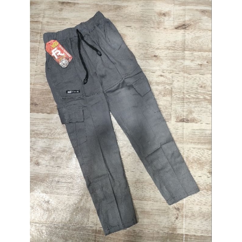 celana chino cargo anak laki laki cowok tanggung karet pinggang chinos tebal bahan stretch 9-12 tahu