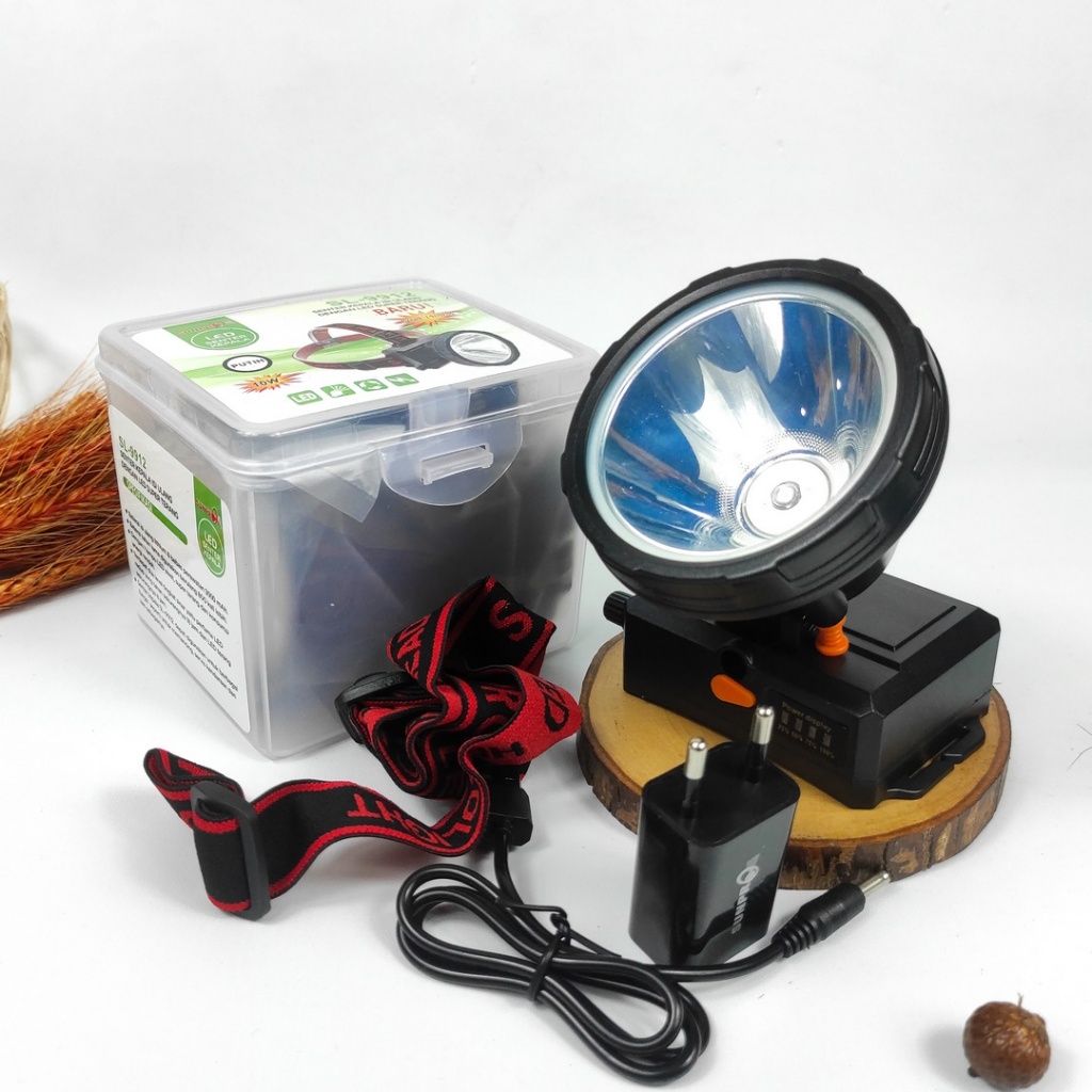 Senter Kepala Sunpro SL- 9912 Cahaya Putih / Senter 10W baterai 3000Mah / senter camping - hiking - 