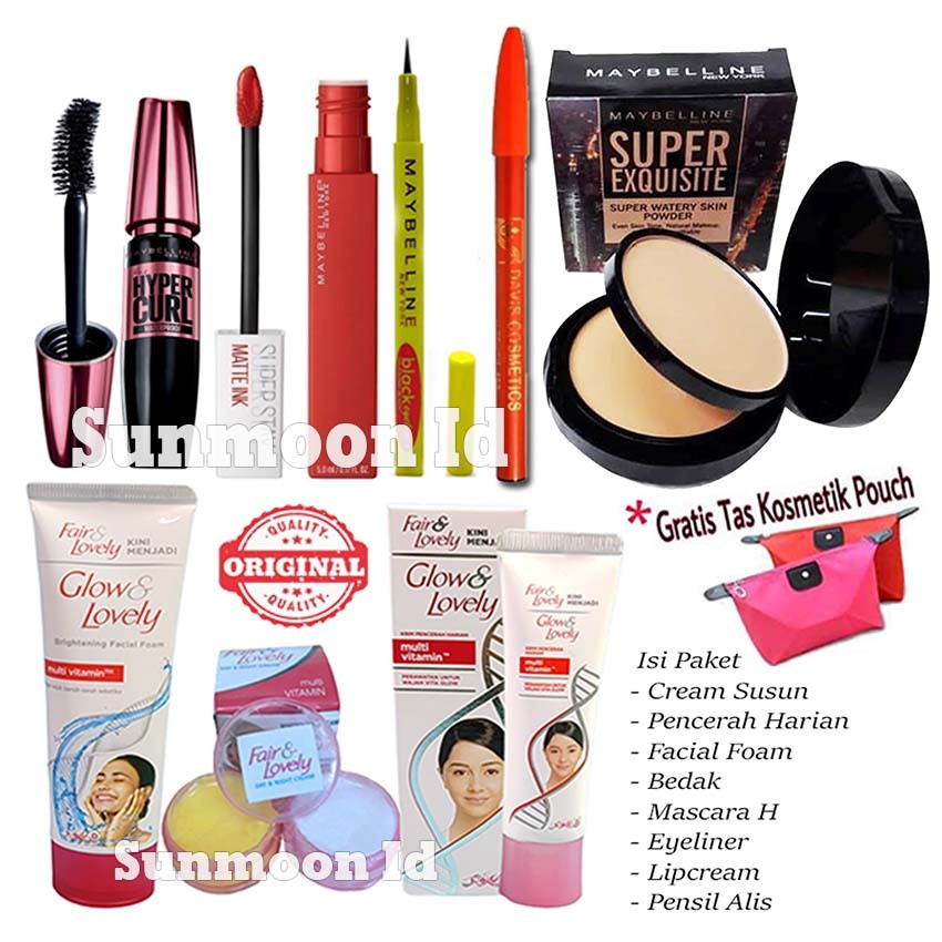 PAKET MAKE UP & SKIN CARE FAIR & LOVELY / FACIAL FOAM - PELEMBAB - CREAM SIANG MALAM - BEDAK - MASKA